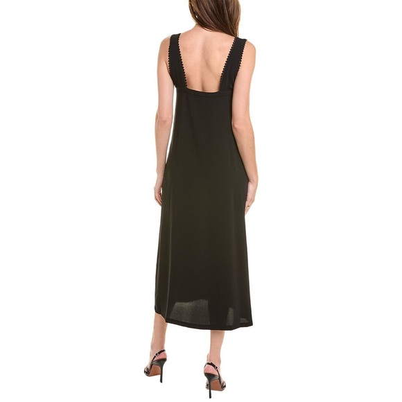 NWT The Kooples Black Sleeveless V-Neck Midi Dress Size M - Picture 2 of 13